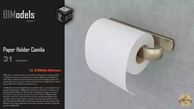 0131 Paper Holder Camila 3D model