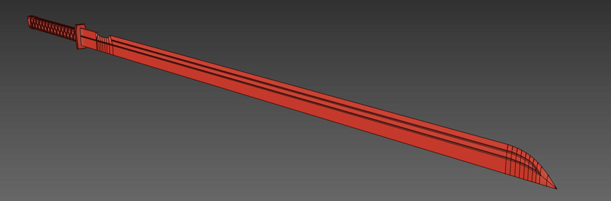 japanese sword katana Scifi Low-poly 3D model_6