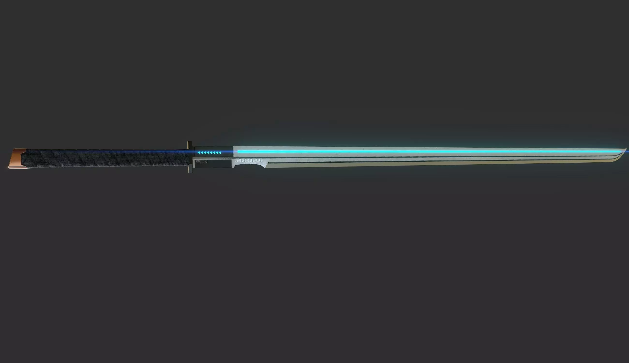japanese sword katana Scifi Low-poly 3D model_0