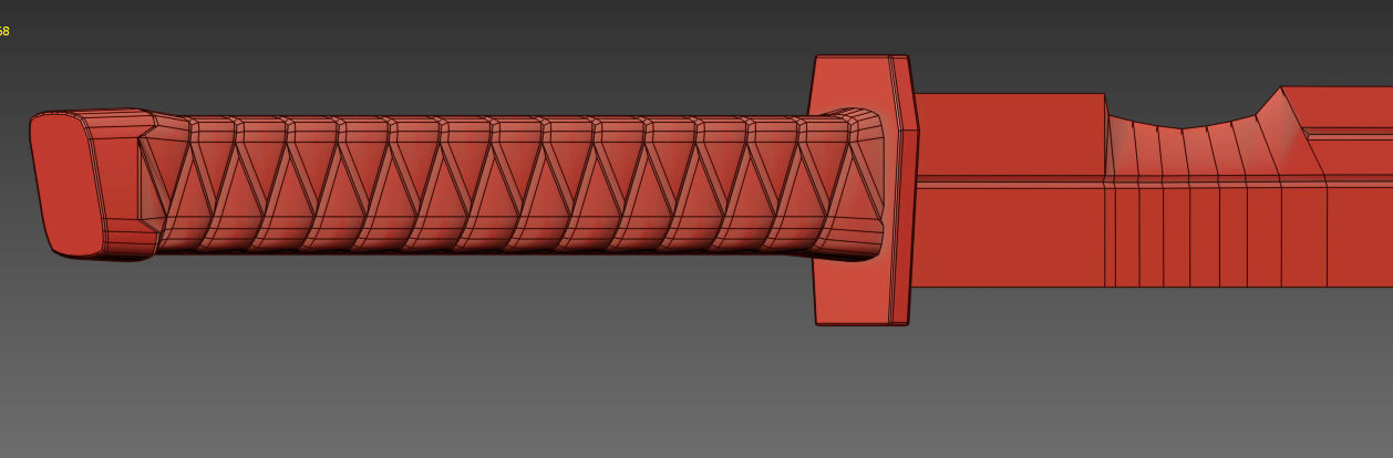 japanese sword katana Scifi Low-poly 3D model_5