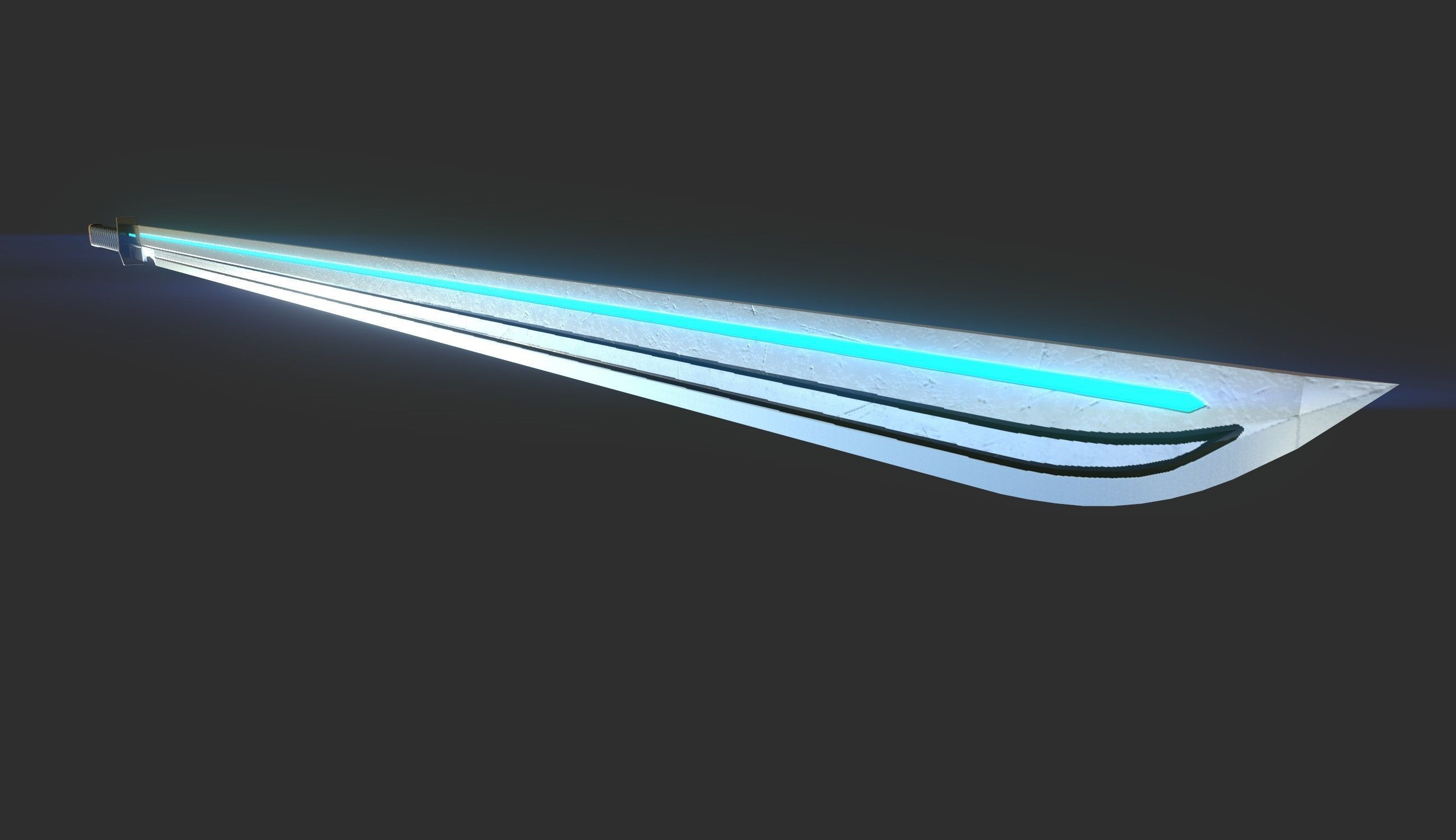 japanese sword katana Scifi Low-poly 3D model_2