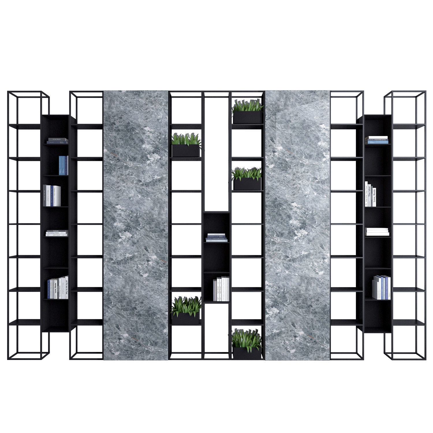 Metal Marble shelf 3D model_1