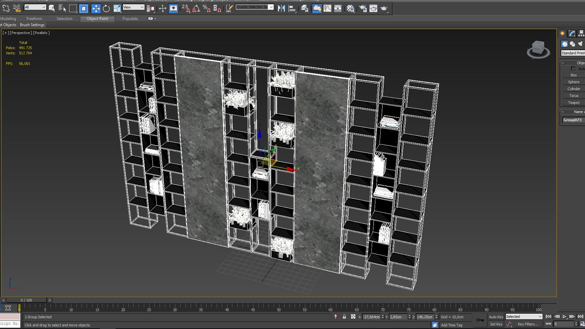 Metal Marble shelf 3D model_4