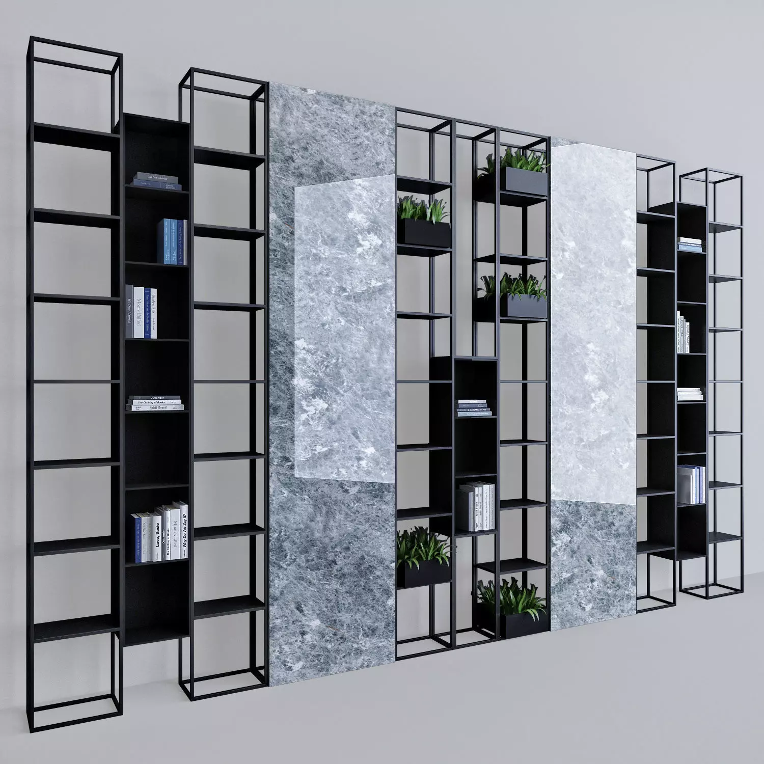 Metal Marble shelf 3D model_0