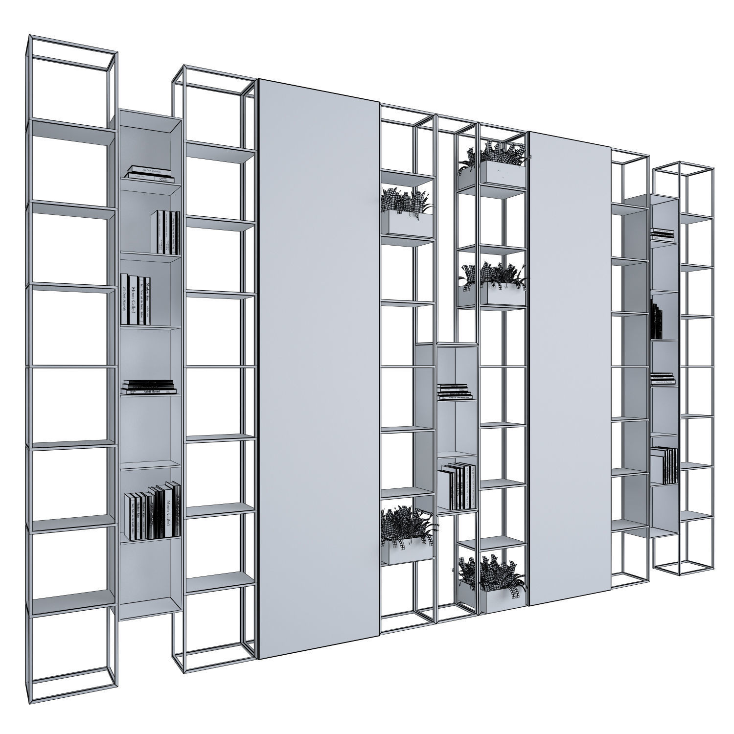 Metal Marble shelf 3D model_2