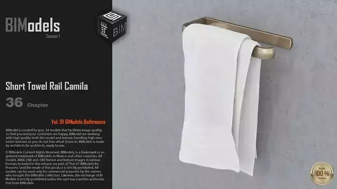 0136 Short Towel Rail Camila 3D model