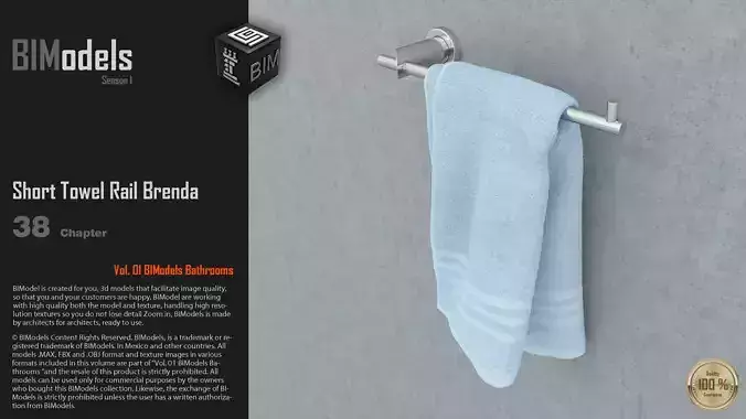 0138 Short Towel Rail Brenda 3D model