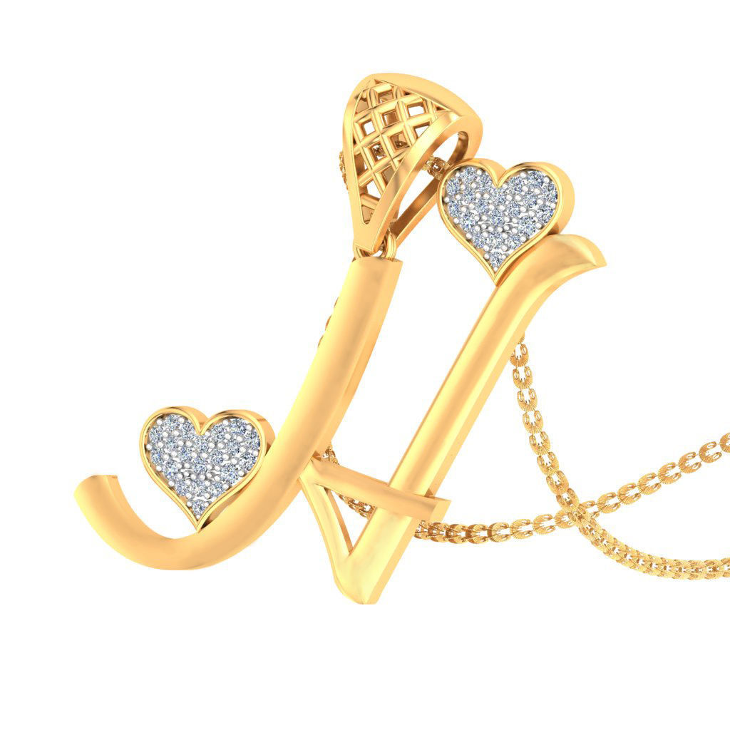 Alphabet-H pendant 3dm stl render detail 3D print model_6