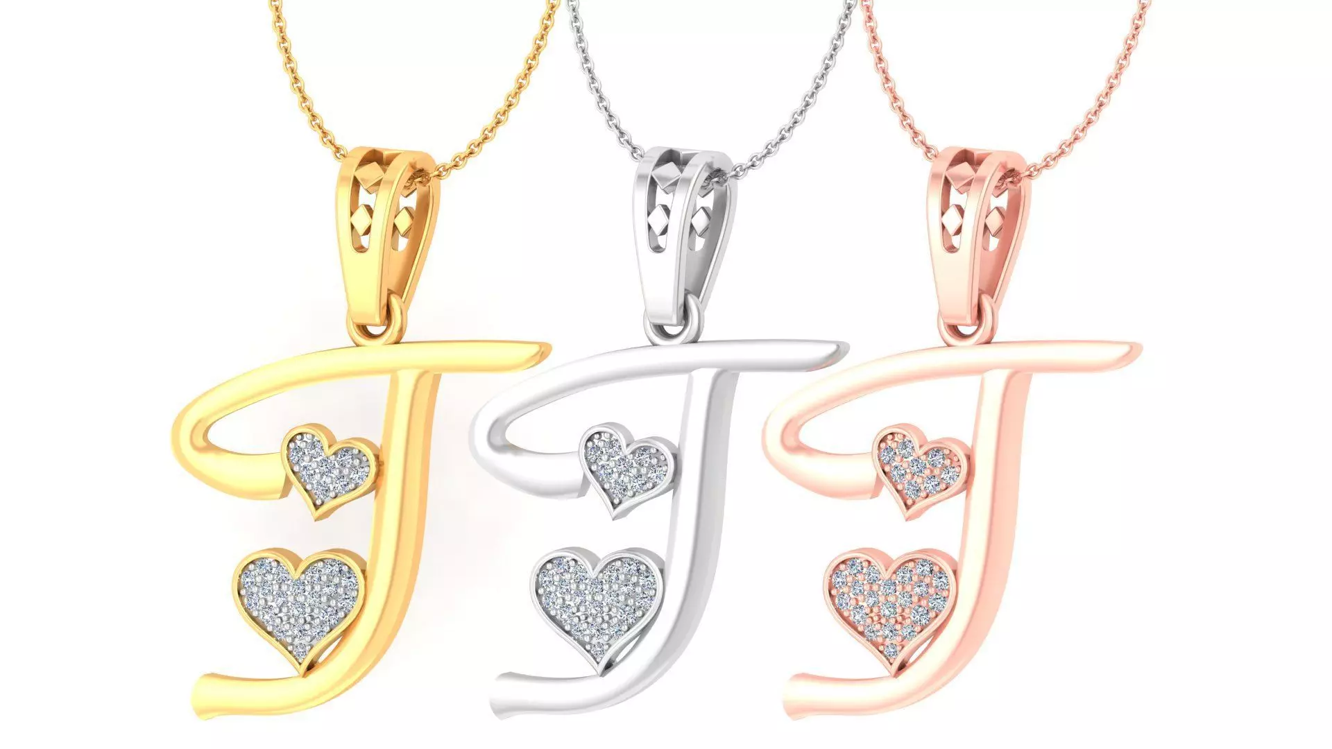 Alphabet-J pendant 3dm stl render detail 3D print model_0