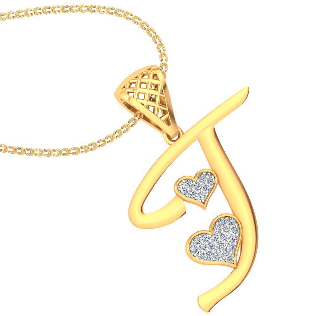 Alphabet-J pendant 3dm stl render detail 3D print model_3