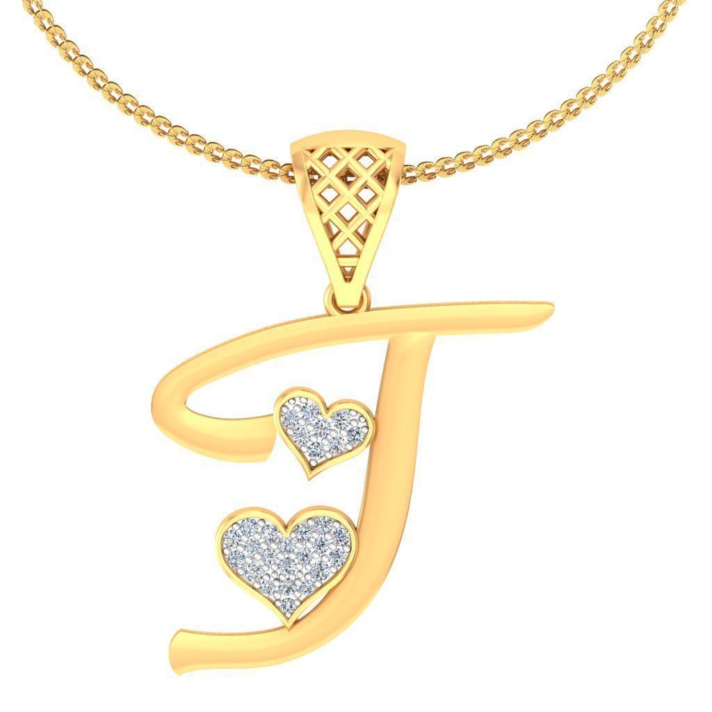 Alphabet-J pendant 3dm stl render detail 3D print model_1