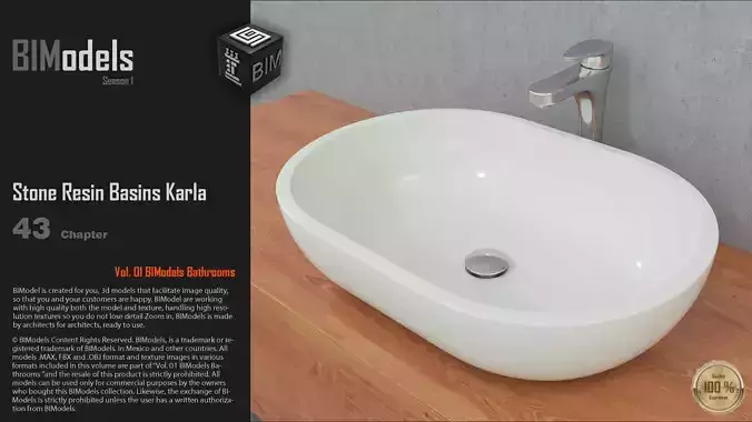 0143 Stone Resin Basins Karla 3D model