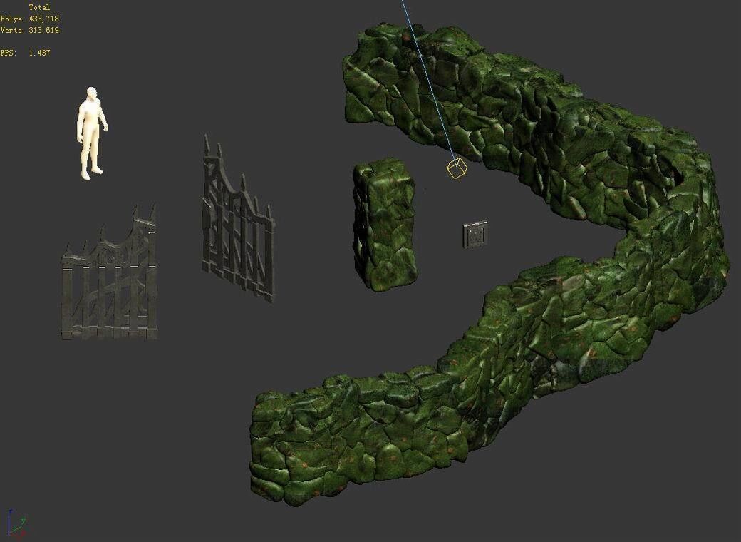 Stone Newman Village Farm - Stone Wall 03 3D model_5