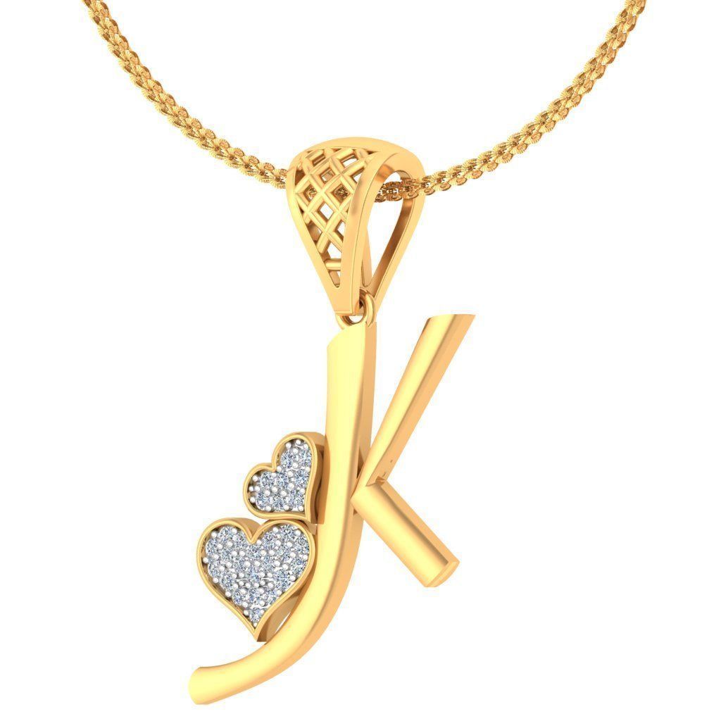 Alphabet-K pendant 3dm stl render detail 3D print model_2