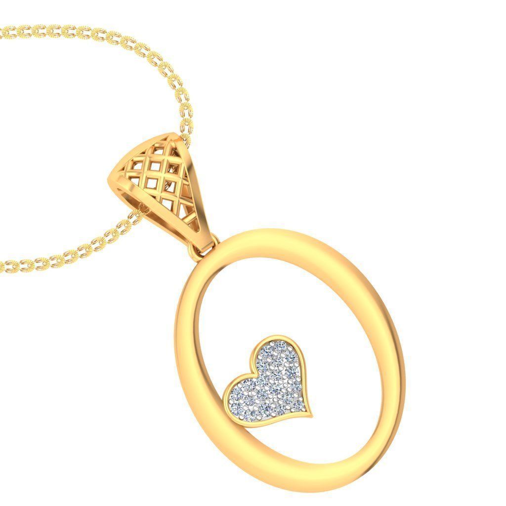 Alphabet-O pendant 3dm stl render detail 3D print model_3