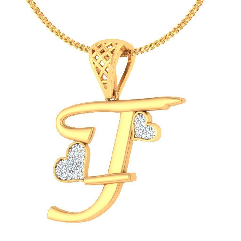 Alphabet-T pendant 3dm stl render detail 3D print model_2