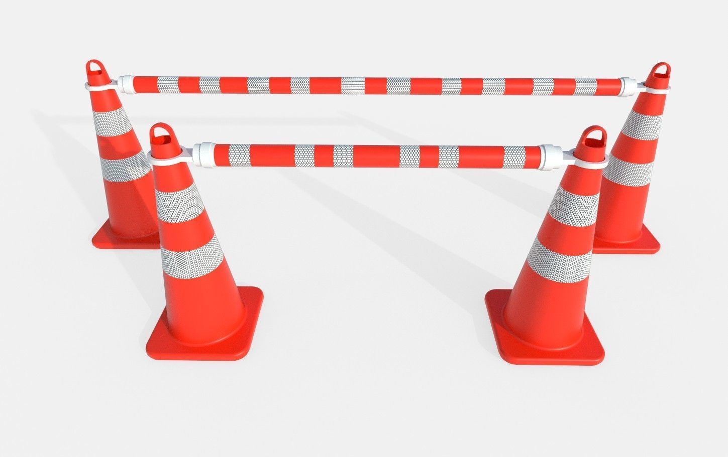 Road Cone M4 - with STL Low-poly 3D model_9