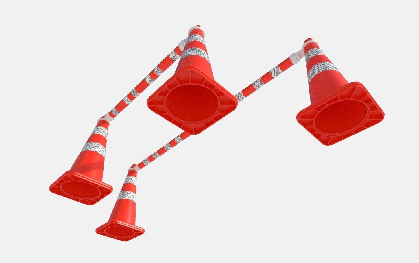 Road Cone M4 - with STL Low-poly 3D model_6