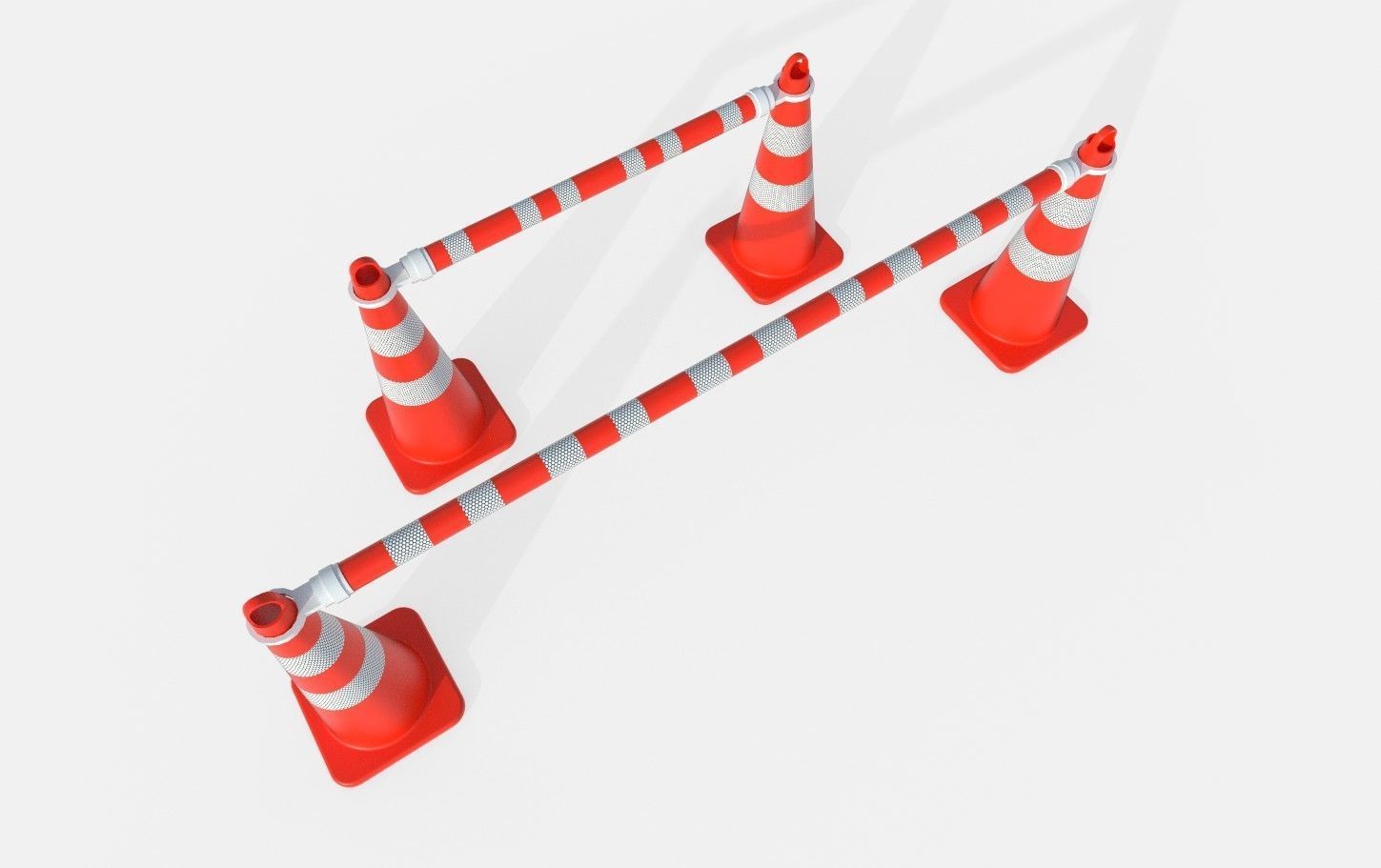 Road Cone M4 - with STL Low-poly 3D model_5