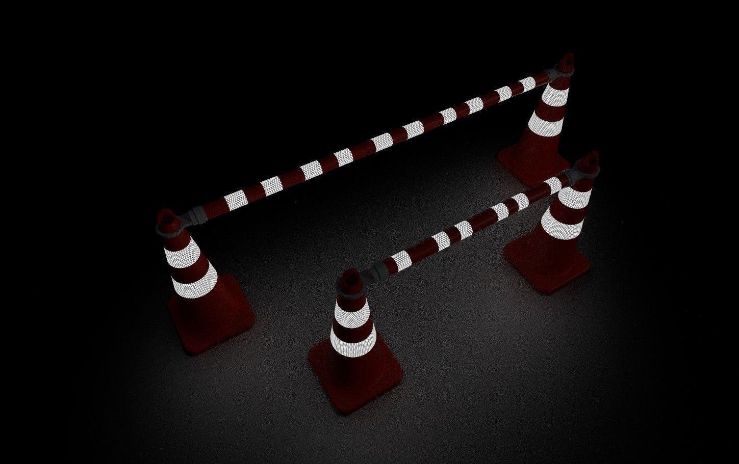 Road Cone M4 - with STL Low-poly 3D model_10
