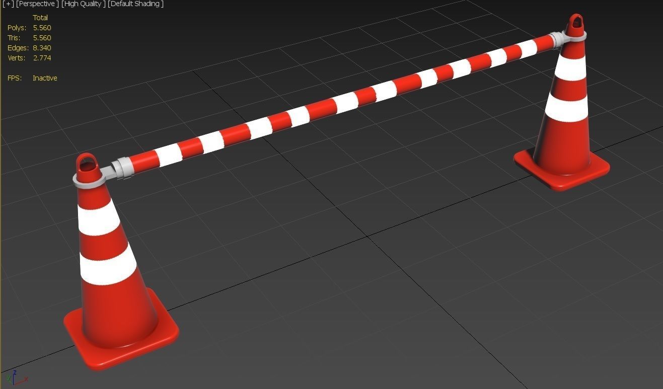 Road Cone M4 - with STL Low-poly 3D model_14