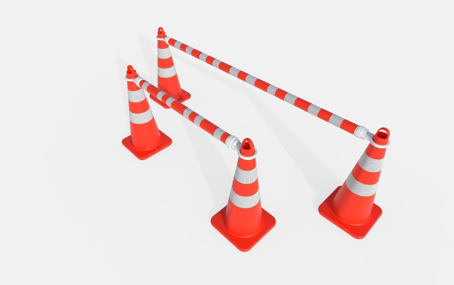Road Cone M4 - with STL Low-poly 3D model_4