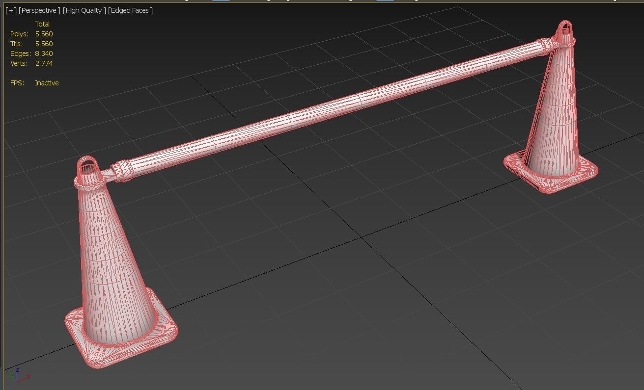 Road Cone M4 - with STL Low-poly 3D model_18