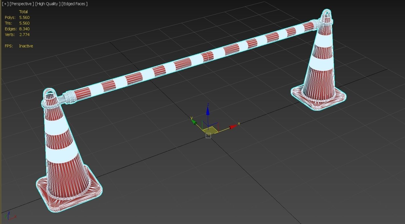 Road Cone M4 - with STL Low-poly 3D model_13
