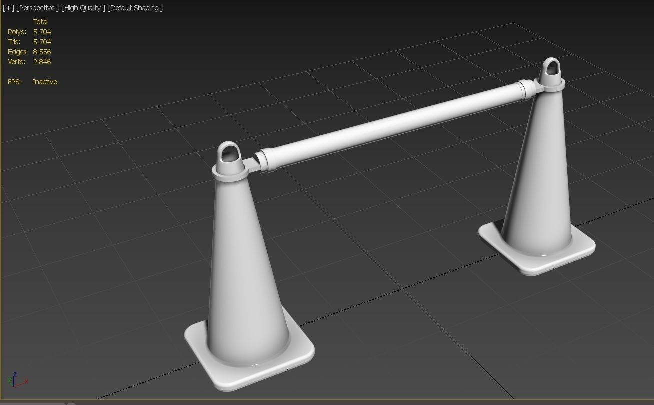 Road Cone M4 - with STL Low-poly 3D model_17