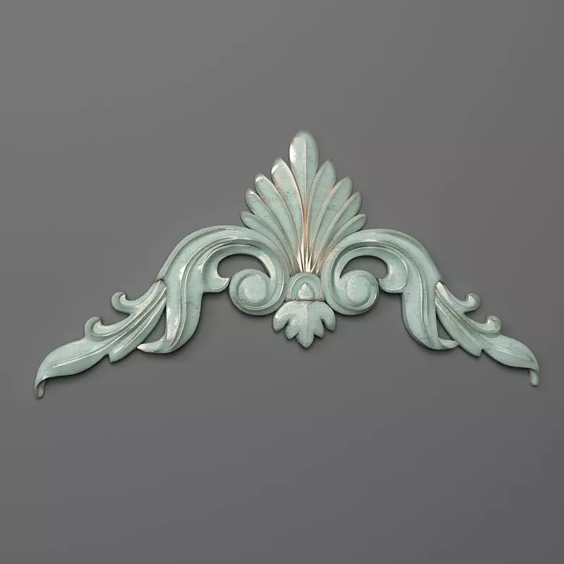 Cartouche ornately carved ornament 3D print model_0