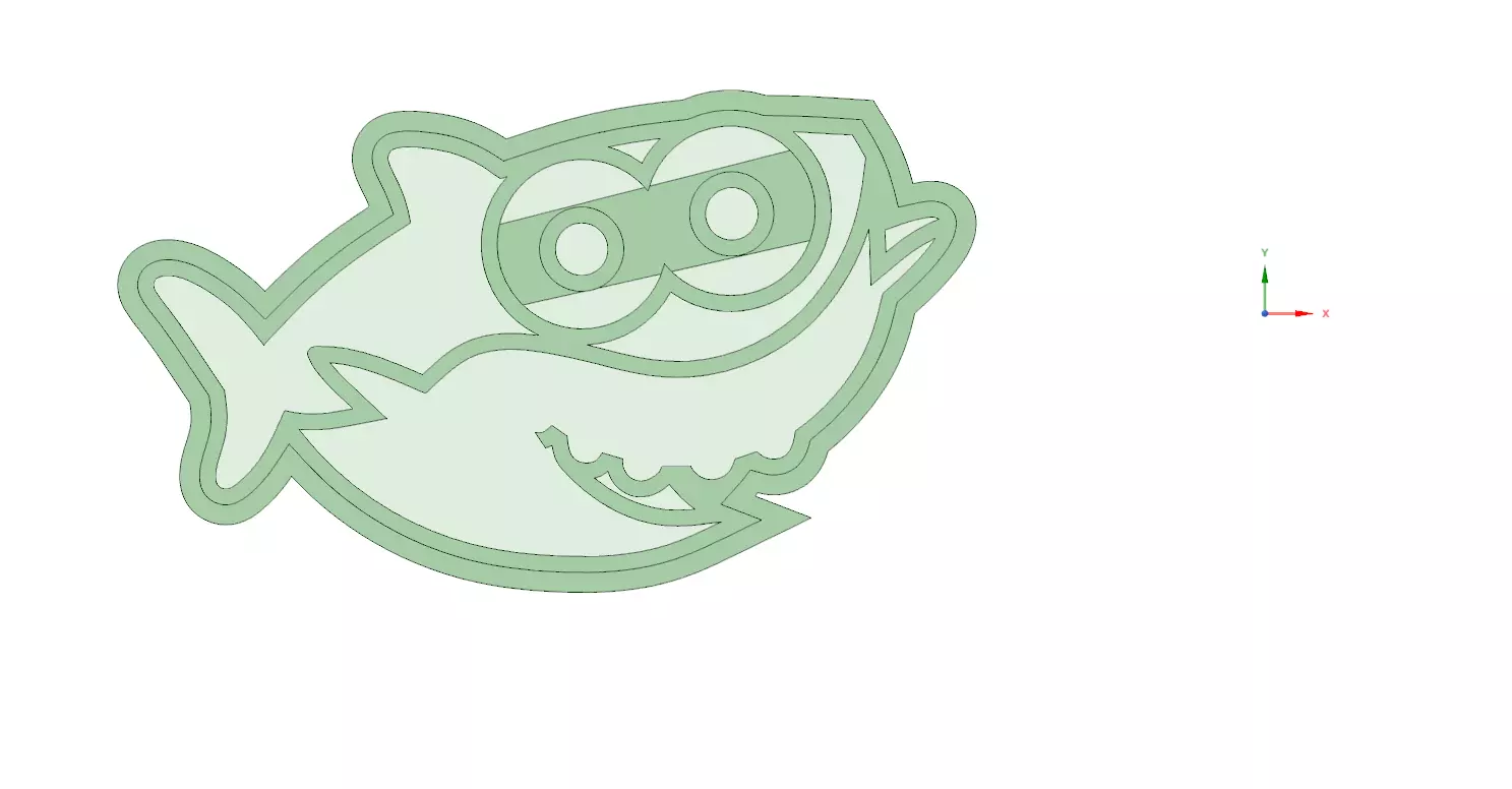 Baby Shark 2 cookie cutter 3D print model_0