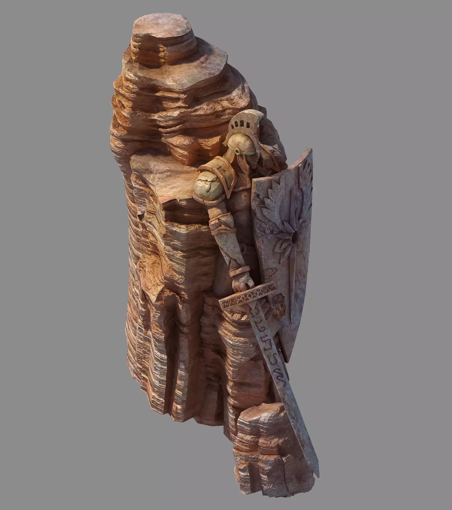 Stone Blood Festival Canyon - Entrance Statue 02 3D model