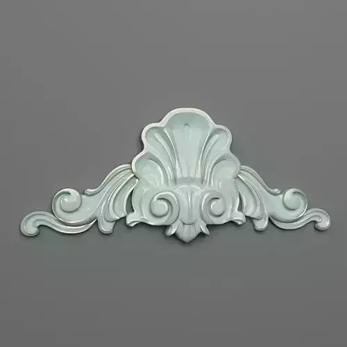 Cartouche ornately carved ornament 3D print model