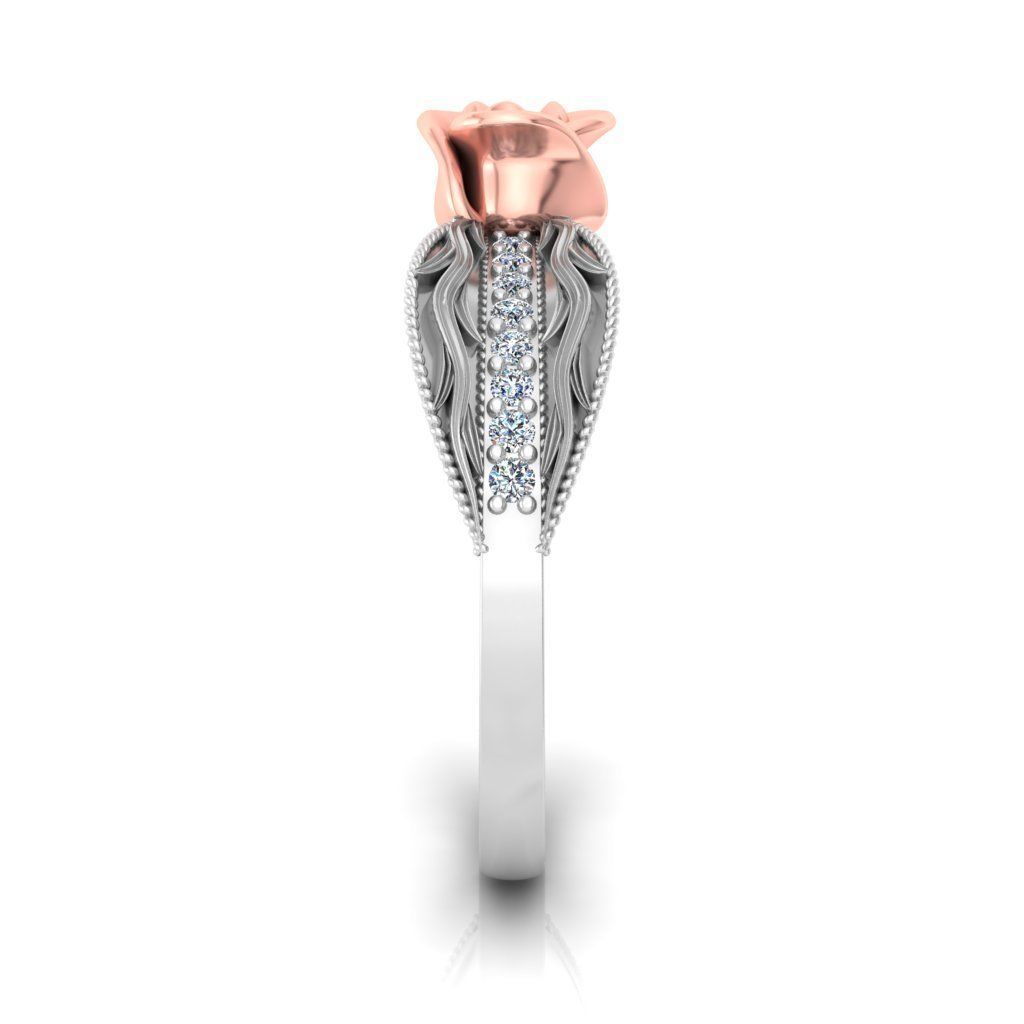 Women Rose Ring 3dm stl render detail 3D print model_4