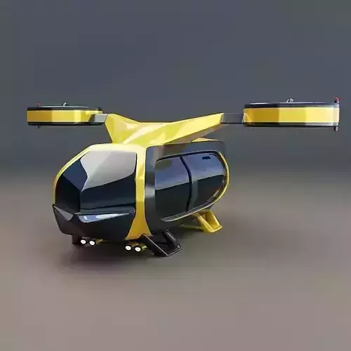 Flying taxi concept Low-poly 3D model