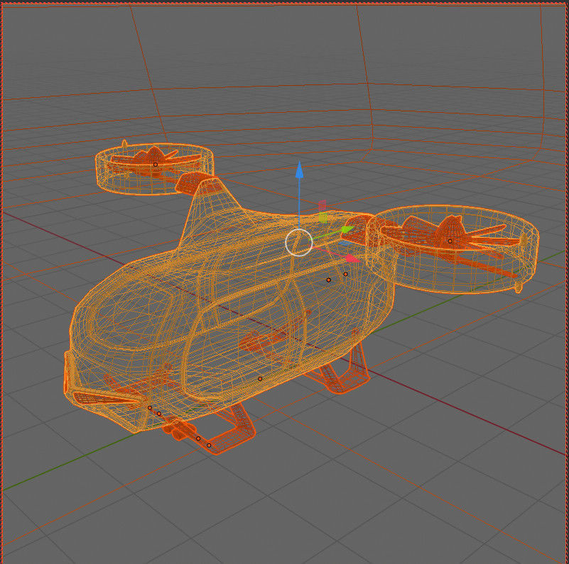 Flying taxi concept Low-poly 3D model_9