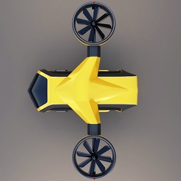 Flying taxi concept Low-poly 3D model_7