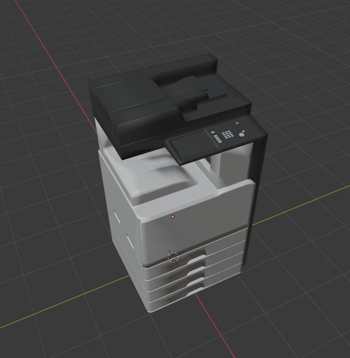 Printer  Scanner Low Poly Subdivison On Low-poly 3D model_3