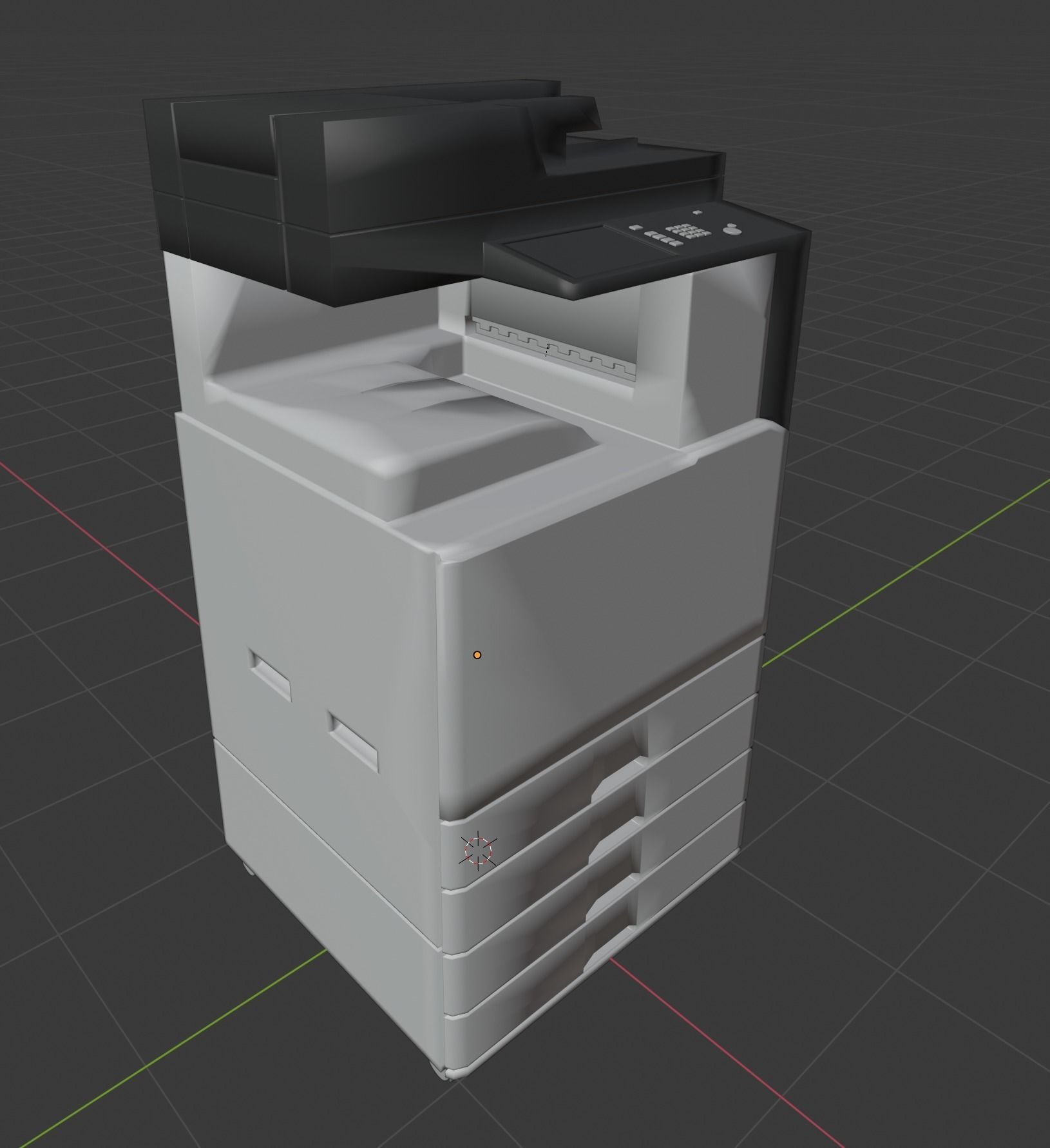 Printer  Scanner Low Poly Subdivison On Low-poly 3D model_4