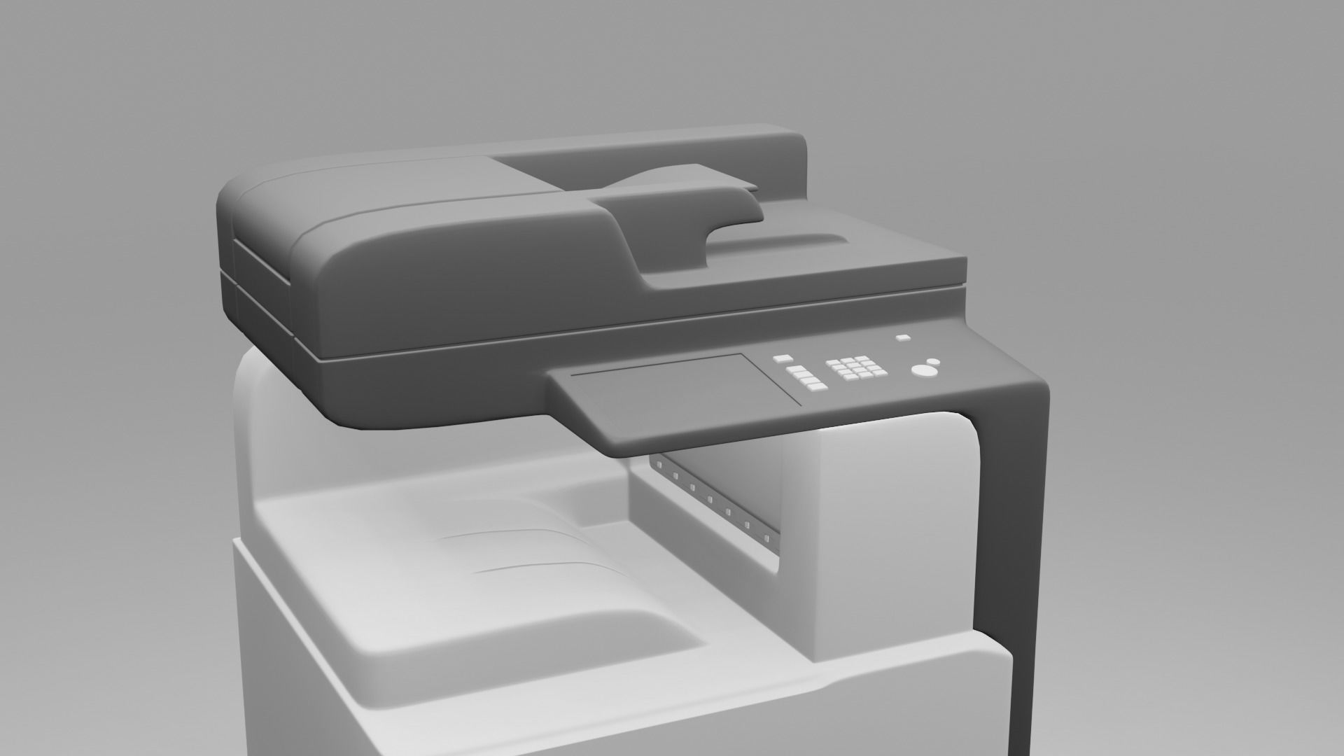 Printer  Scanner Low Poly Subdivison On Low-poly 3D model_2