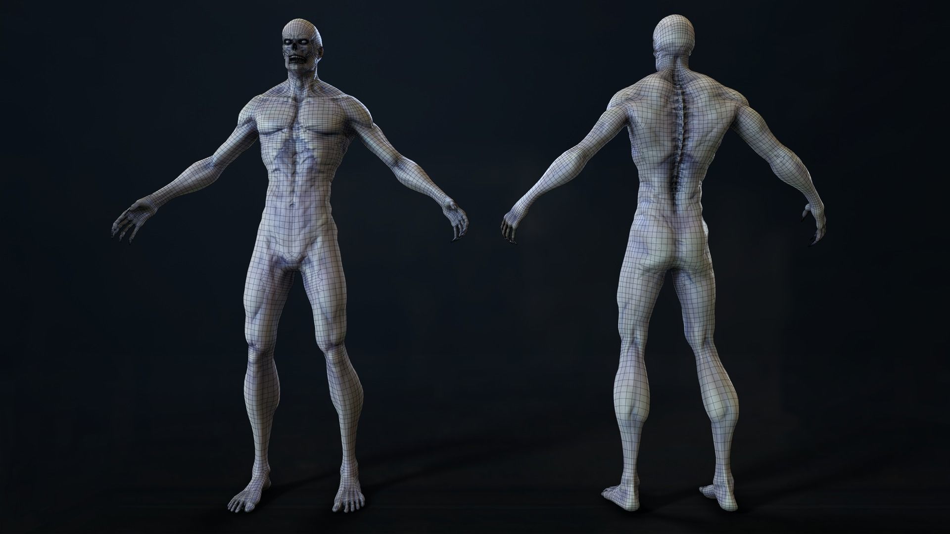 Zombie Mutant Low-poly 3D model_44