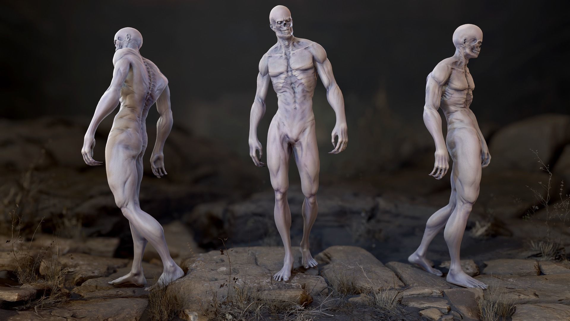 Zombie Mutant Low-poly 3D model_3