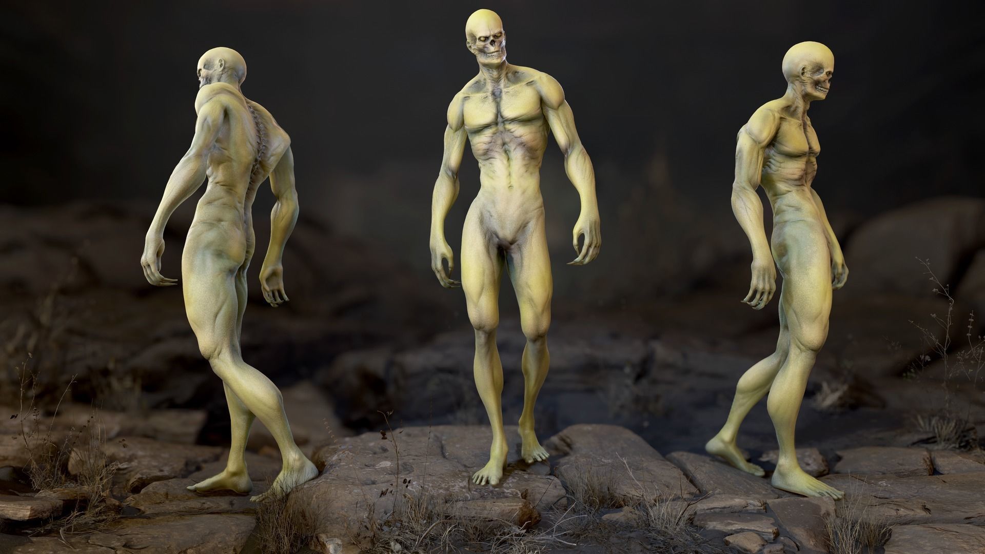 Zombie Mutant Low-poly 3D model_14