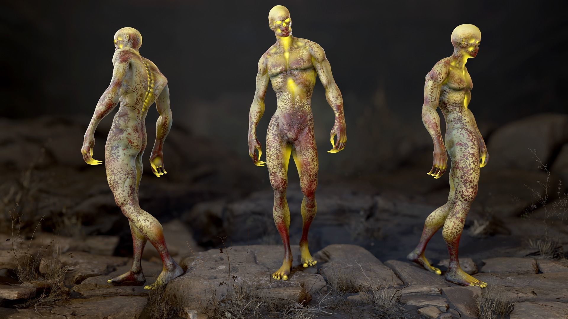 Zombie Mutant Low-poly 3D model_19