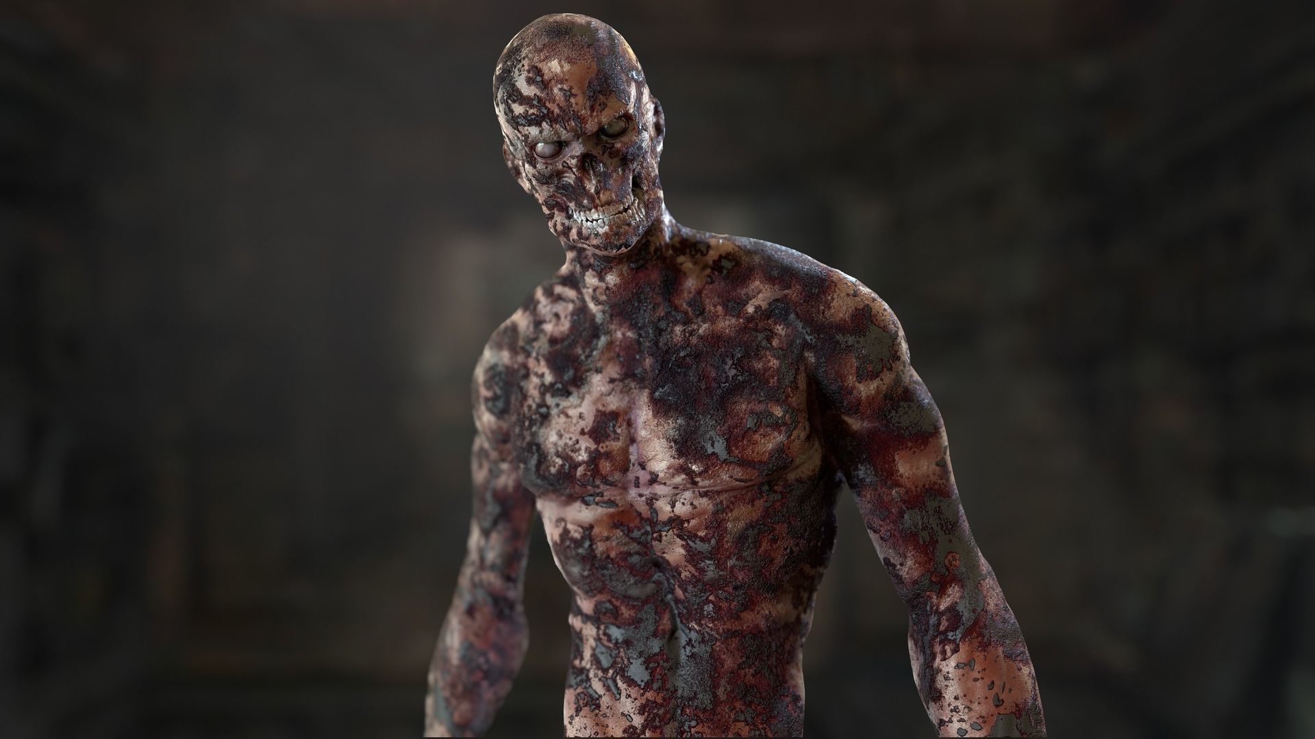 Zombie Mutant Low-poly 3D model_31