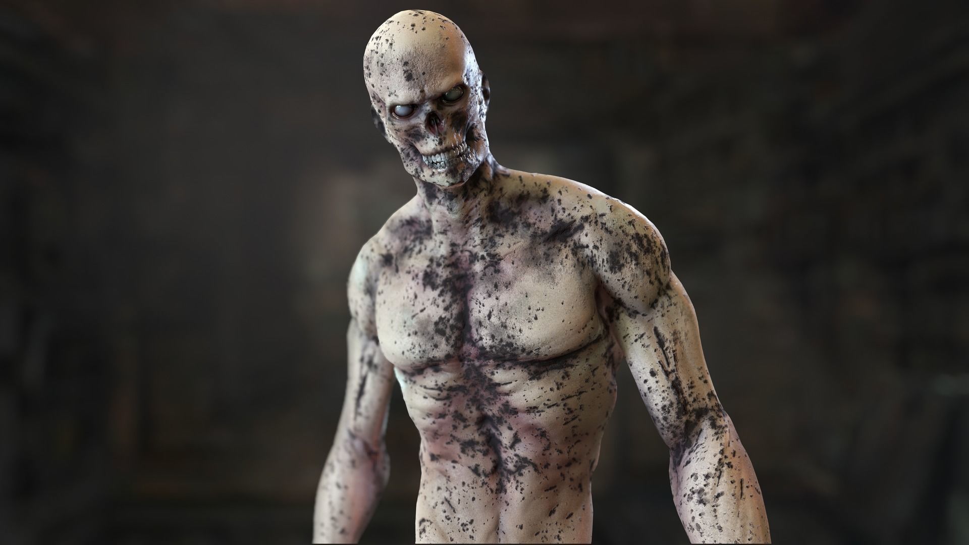Zombie Mutant Low-poly 3D model_28