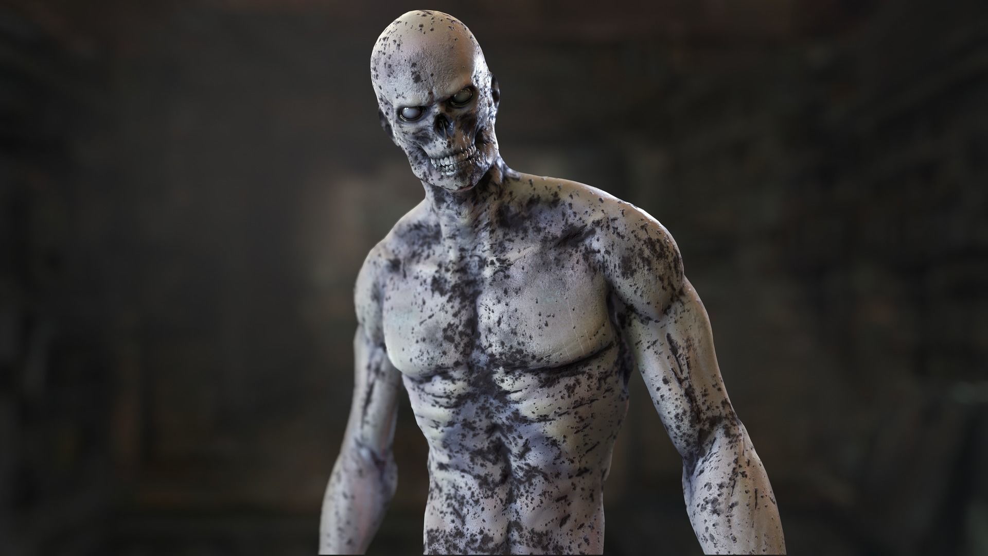 Zombie Mutant Low-poly 3D model_26