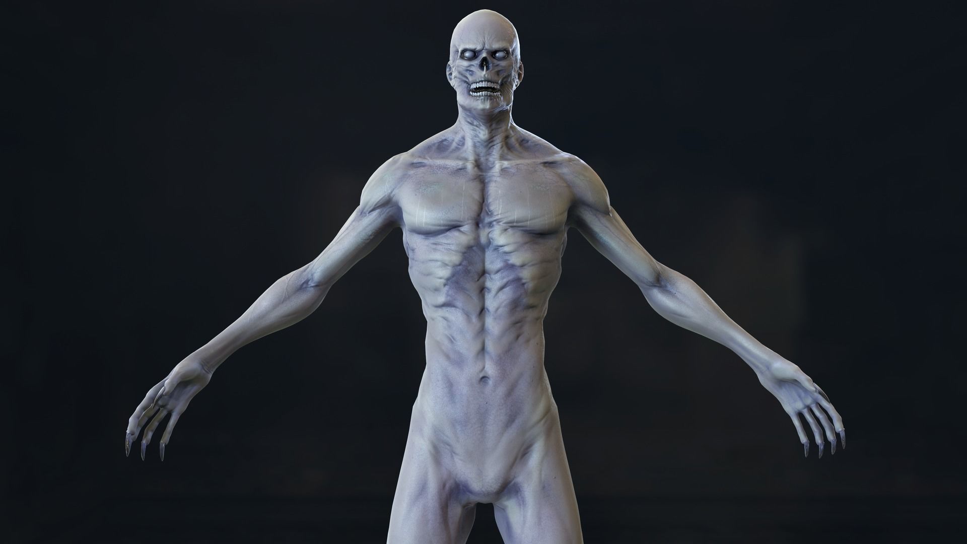 Zombie Mutant Low-poly 3D model_42