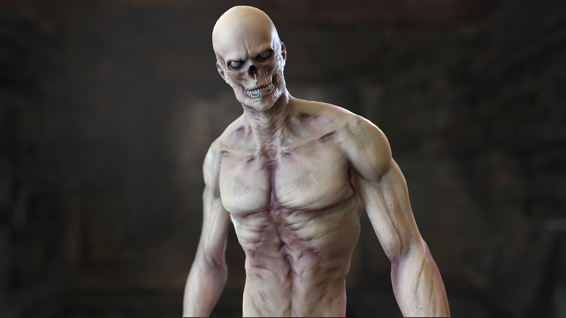 Zombie Mutant Low-poly 3D model_27