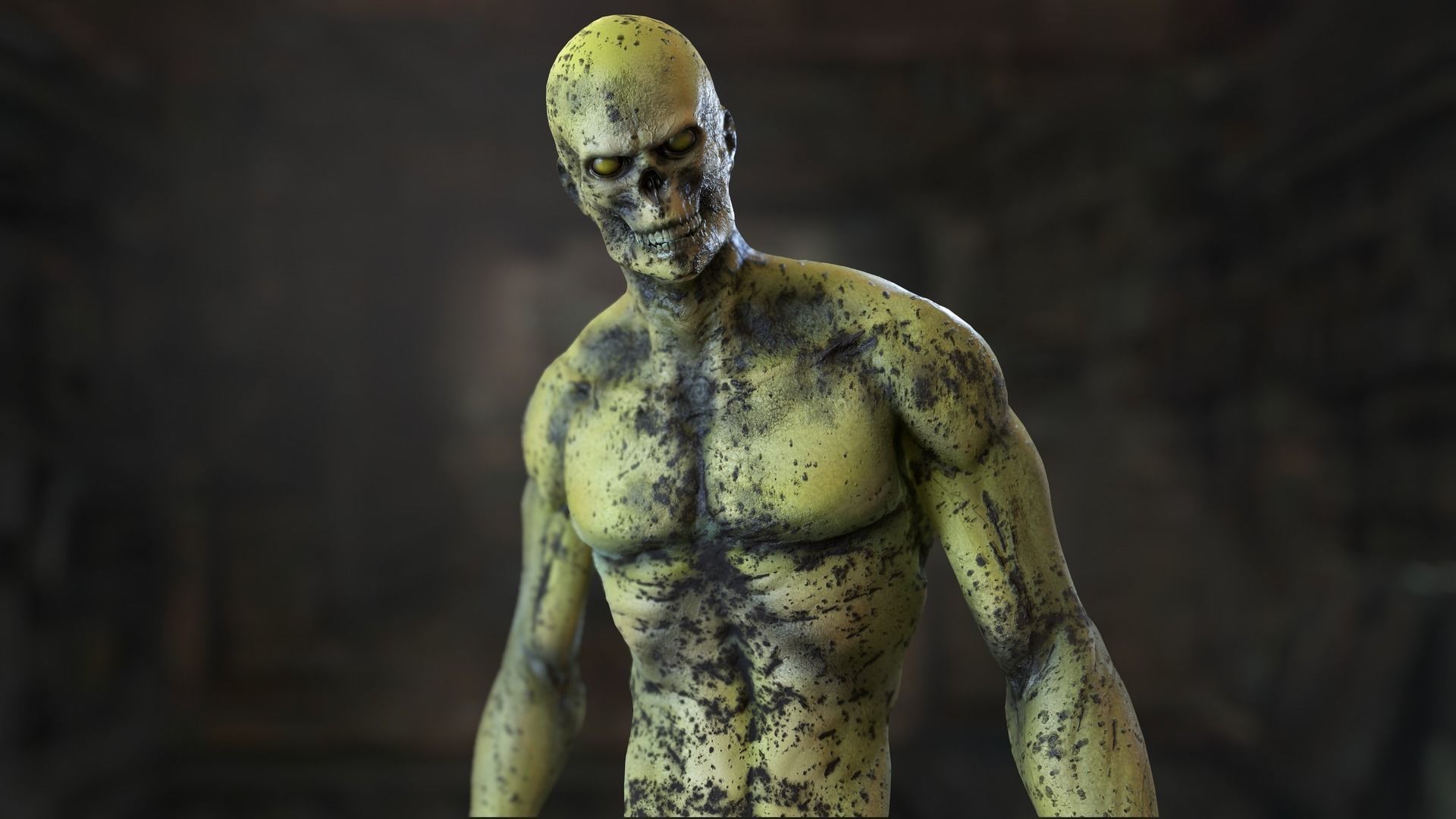 Zombie Mutant Low-poly 3D model_35
